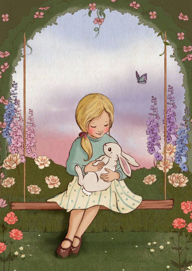 Ansichtkaart Tuinschommel | Kaart Belle & Boo