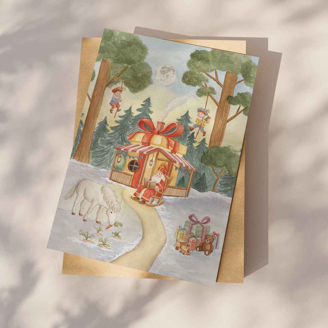 Ansichtkaart Sinterklaas in het bos | Kaart Appeloogje