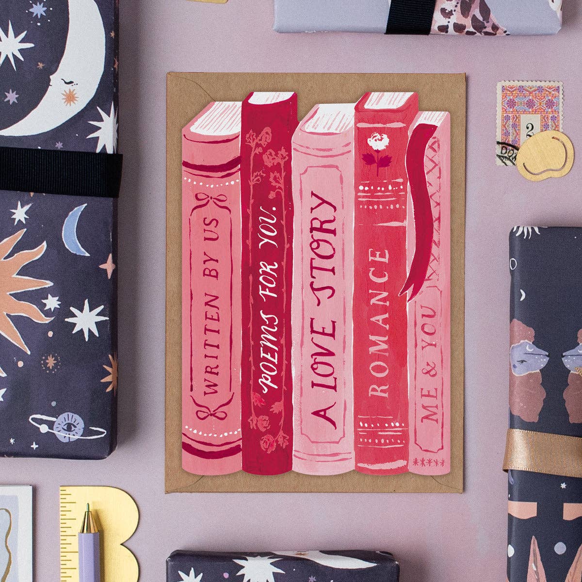 Love Story Books-kaart | Jubileumkaarten voor boekenliefhebbers