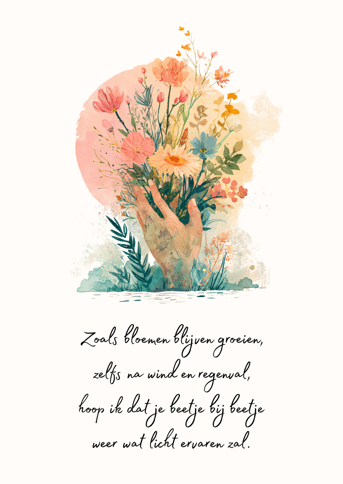 Bloemen blijven groeien | Kaart Fripperies