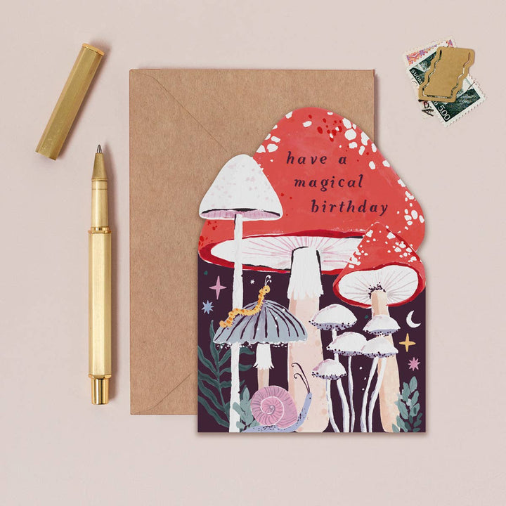 Verjaardagskaart met paddenstoel | Magic Mushrooms kaart