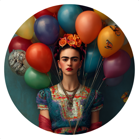 Frida Kahlo: Balloon | Sluitstickers 10st.