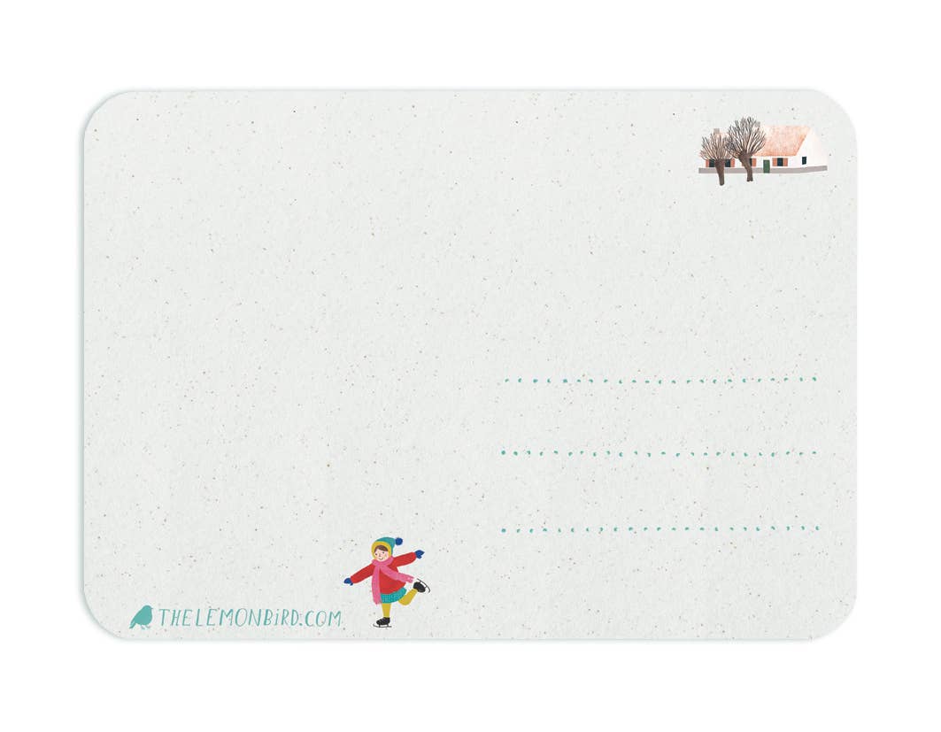 Kaart Winter 'Schaatsende Kinderen' | Kaart The Lemonbird