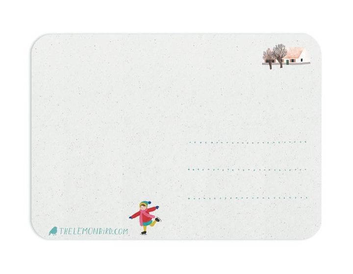Kaart Winter 'Schaatsende Kinderen' | Kaart The Lemonbird