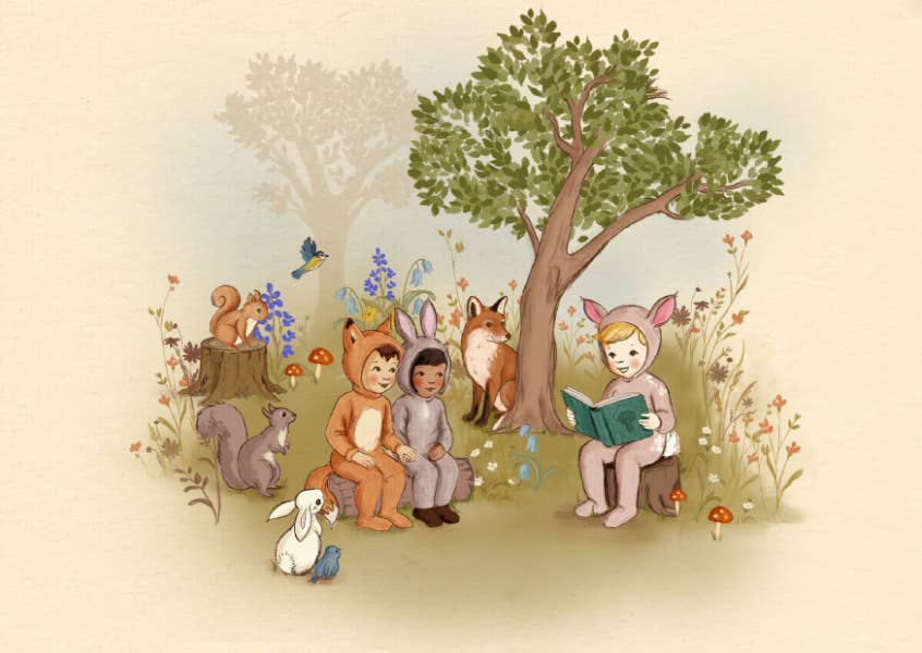 Ansichtkaart Woodland Storytime