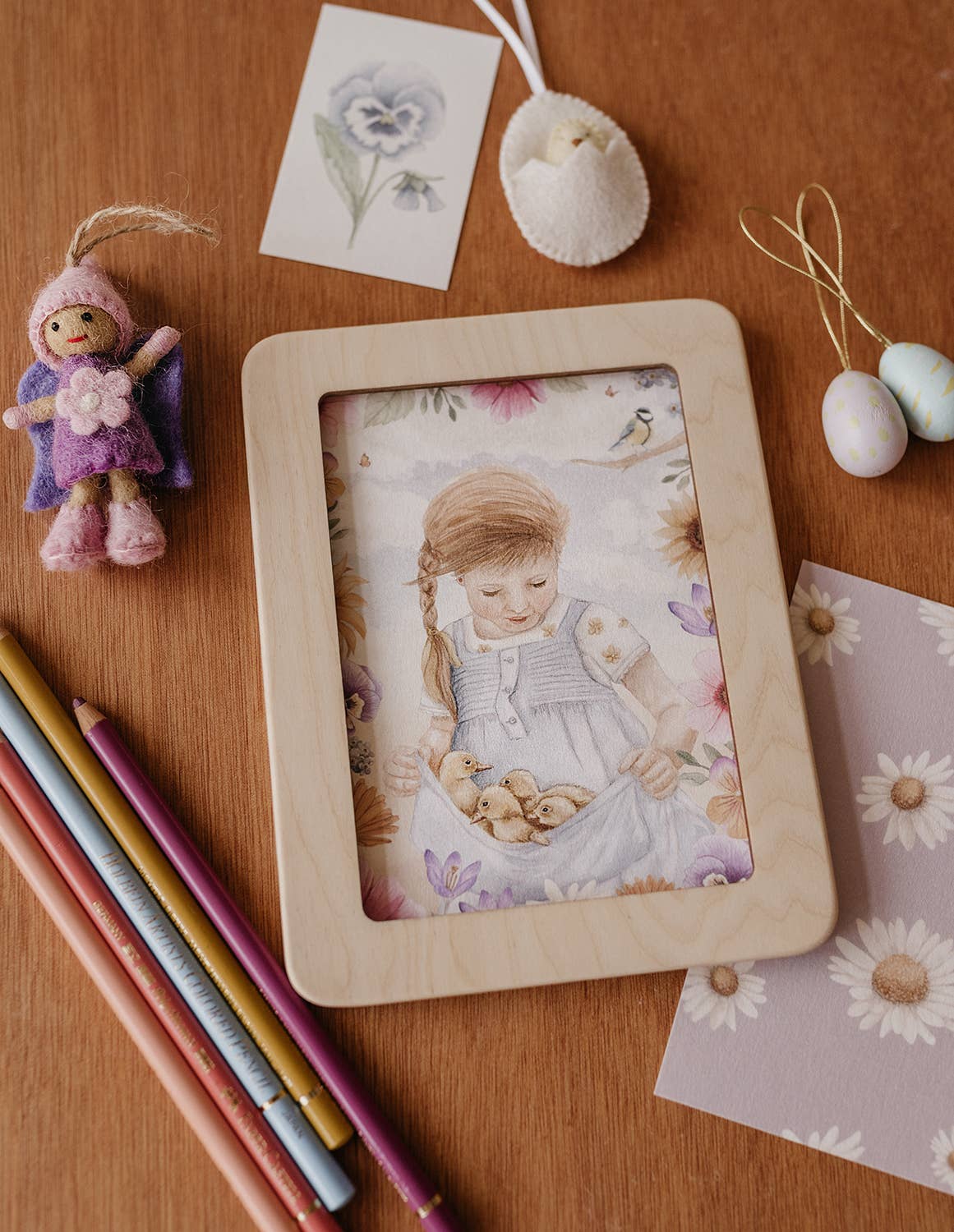 Ansichtkaart meisje met eendjes | Kaart Appeloogje