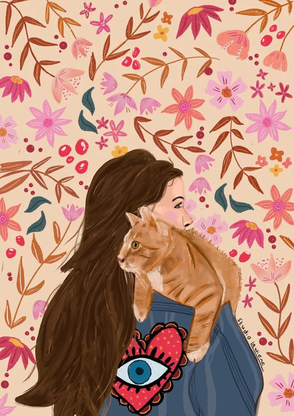 Cat on my shoulder | Kaart Studio LaWiene