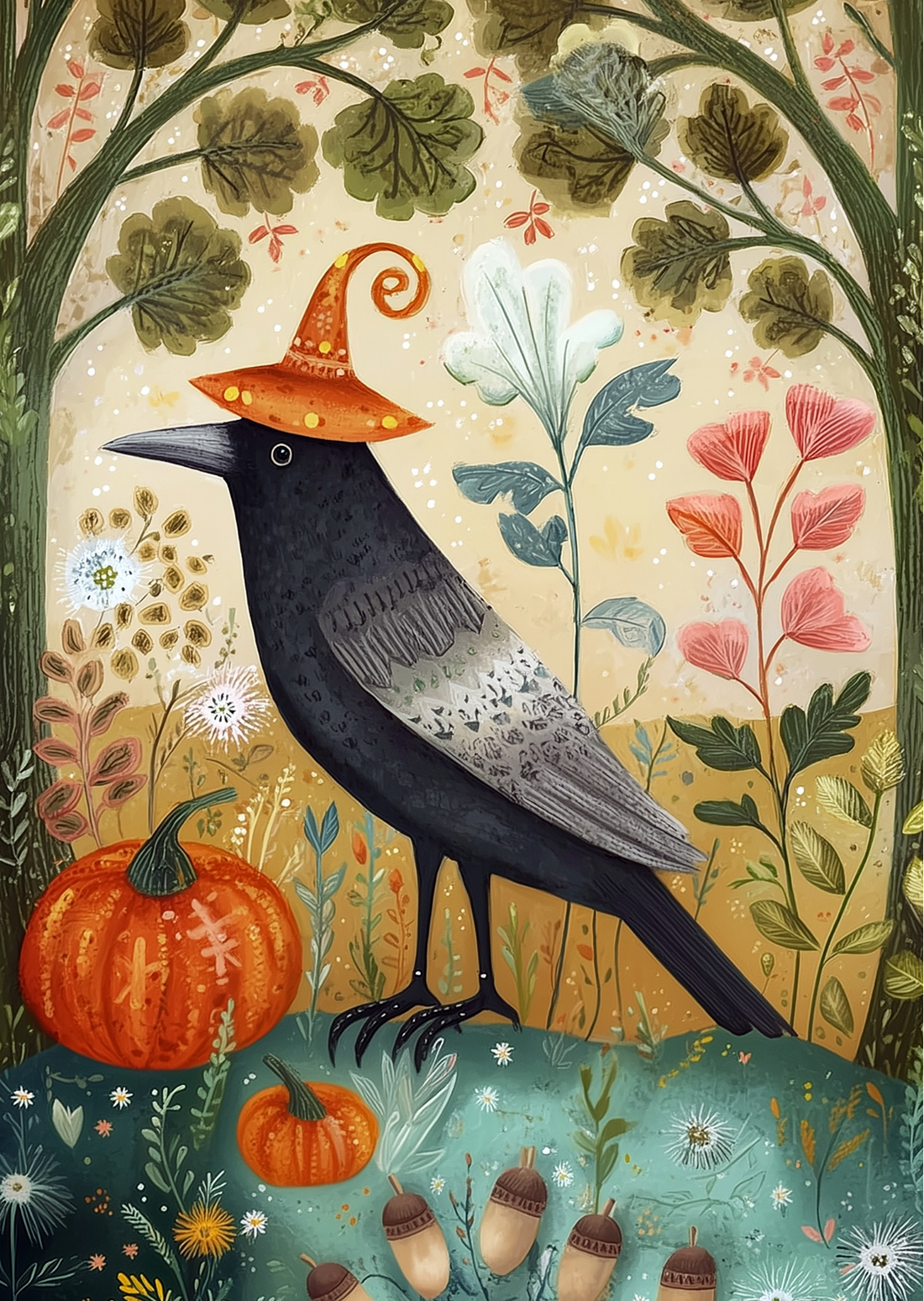 Woodland Halloween: Raaf | Kaart Fripperies