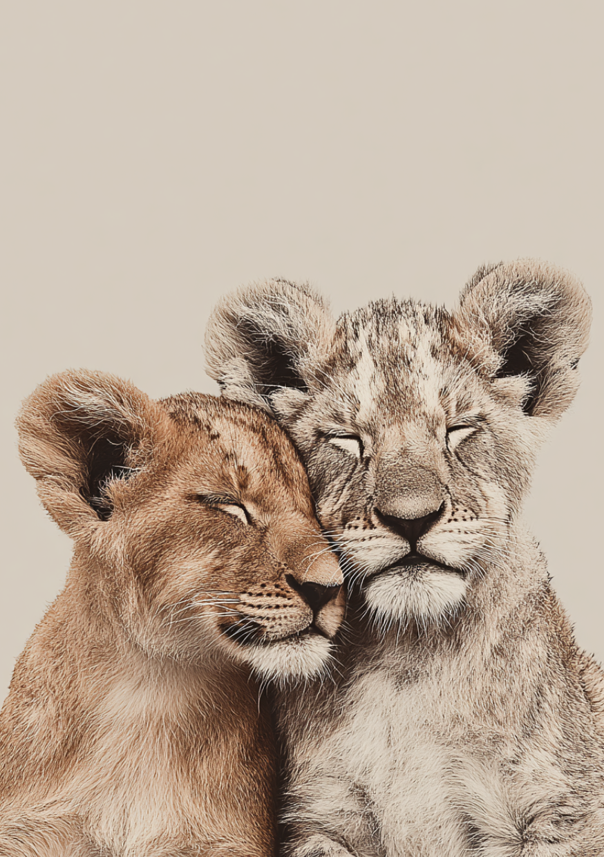 Side by side: Lions |  Cadeaukaart Fripperies
