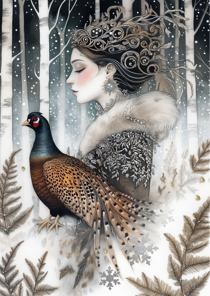 Winter Ladies: Fazant | Kaart Fripperies