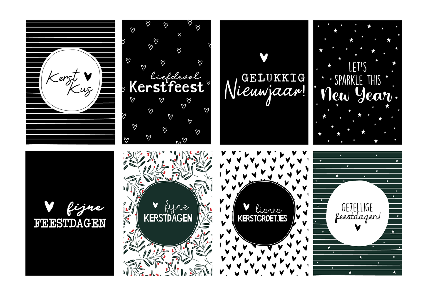 Set 24 kerstkaarten | Kaartenset KP