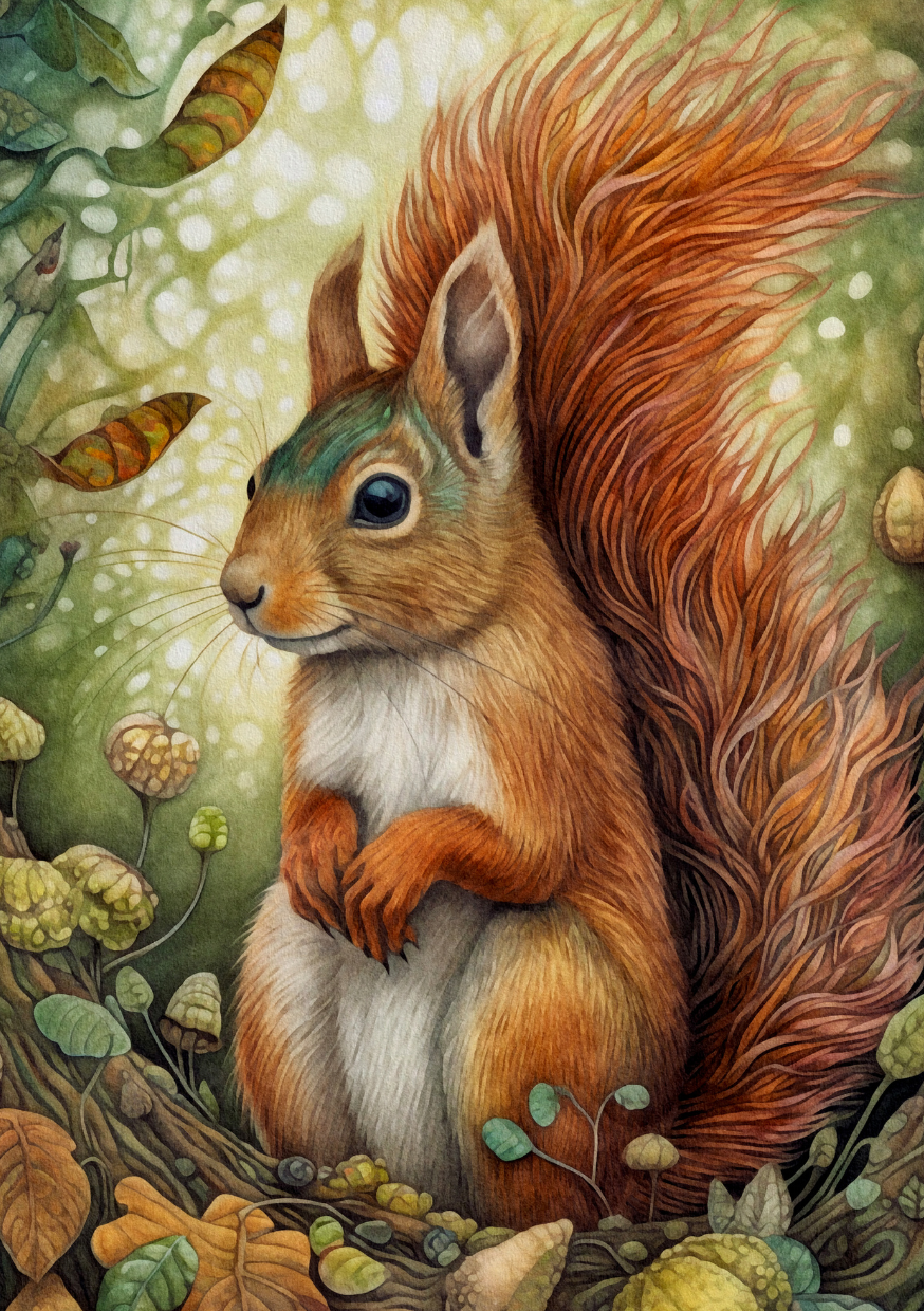 Animals of the Forest: eekhoorn |  Cadeaukaart Fripperies