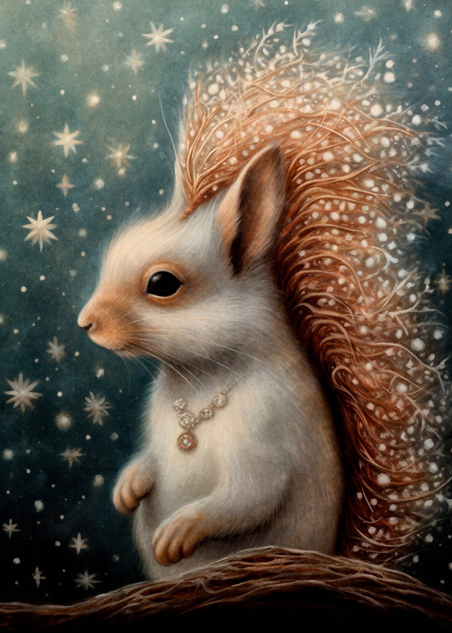 Mystical Christmas Animals: Eekhoorn | Kaart Fripperies