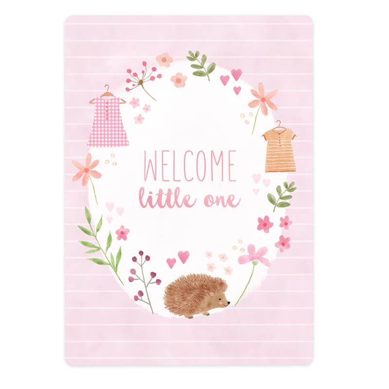 The Lemonbird kaart Welcome little one - babygirl | Kaart The Lemonbird