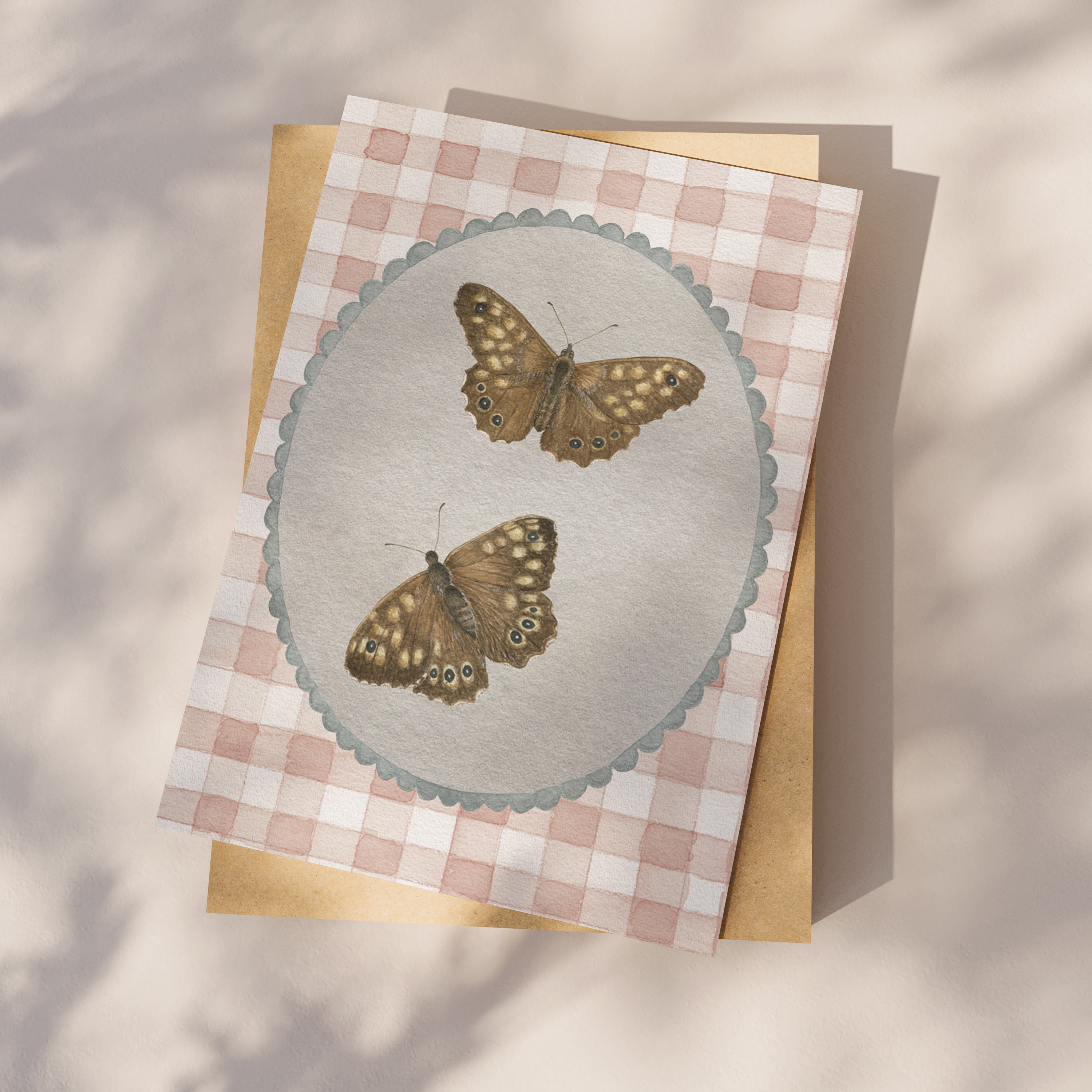Ansichtkaart vlinders - bont zandoogje | Kaart Appeloogje