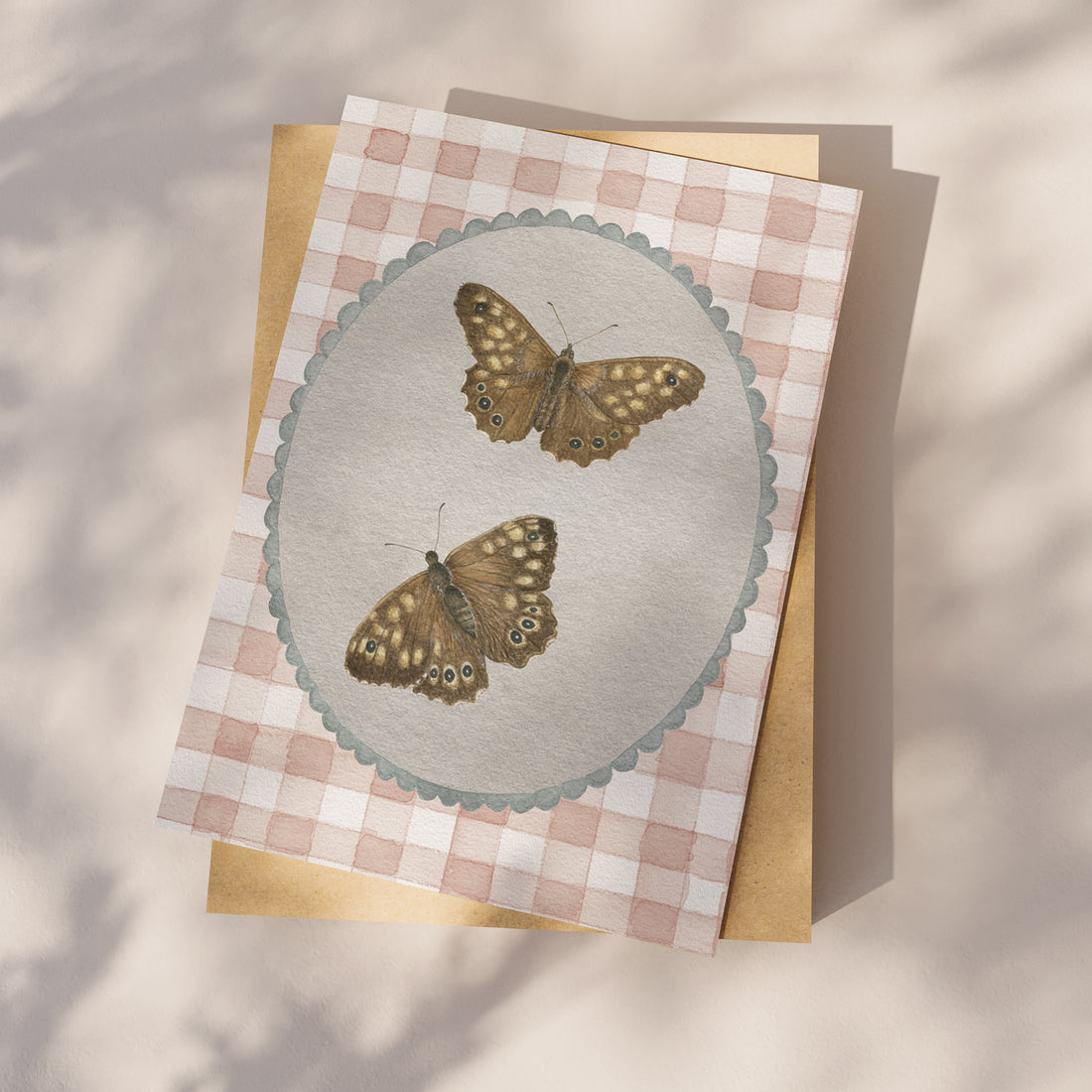 Ansichtkaart vlinders - bont zandoogje | Kaart Appeloogje