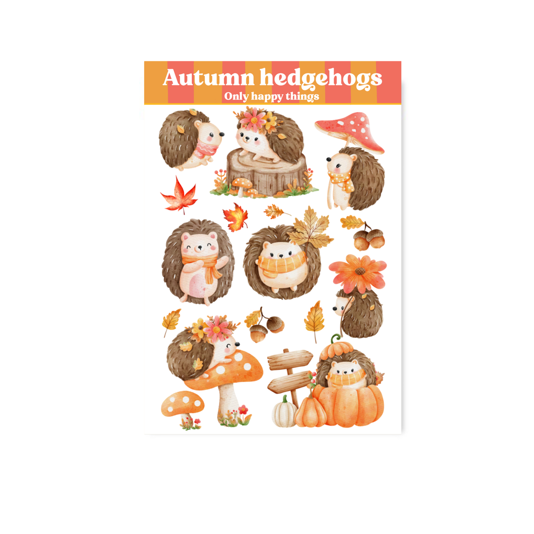 Stickervel Herfstegels A6 | Stickervel Only Happy Things