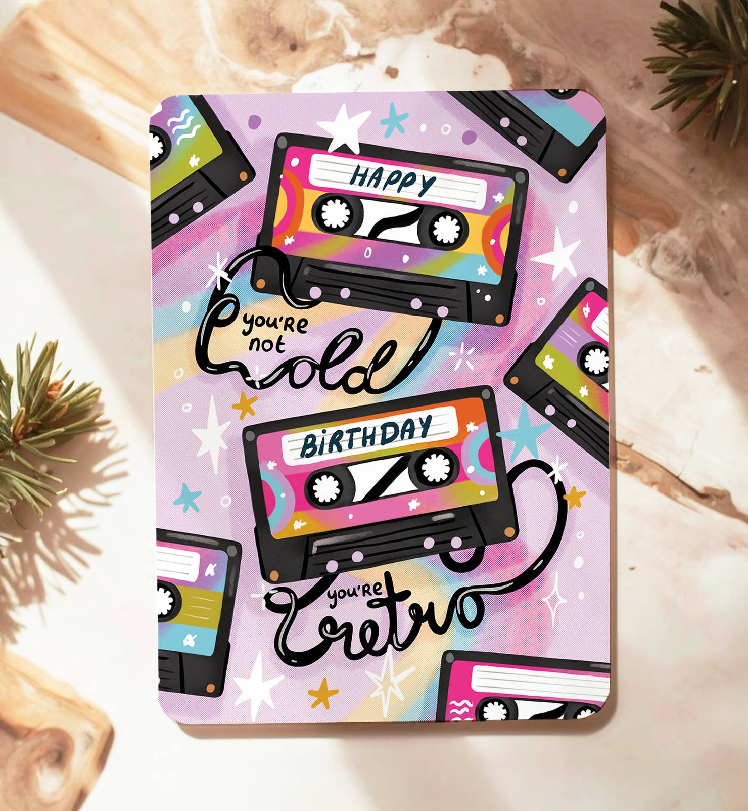 Kaart felicitatie verjaardag retro old grappig ansichtkaart