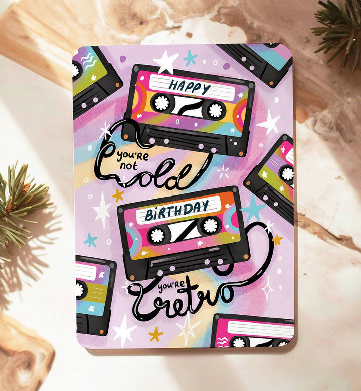 Kaart felicitatie verjaardag retro old grappig ansichtkaart