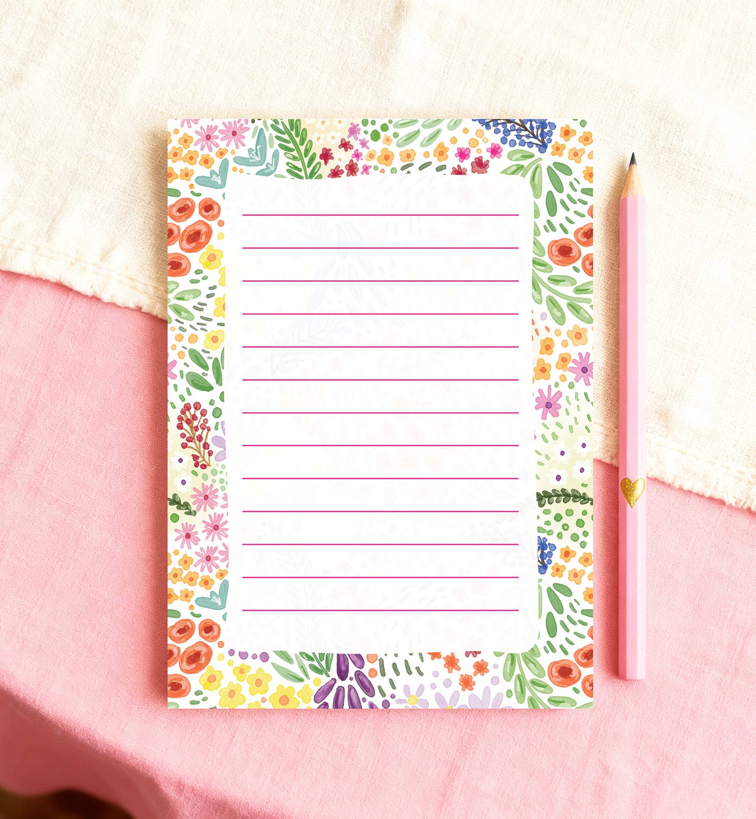 Notitieblok A6 bloemen watercolor blooming patroon lente