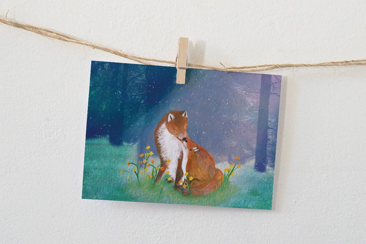 Kaart Grote en kleine vos | Kaart Lotte Drouen