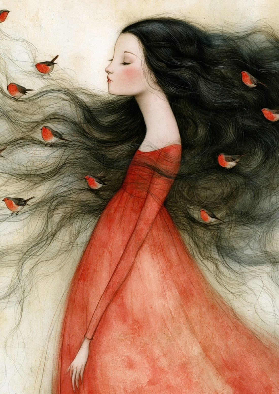 Whispers & Wings: Roodborstje | Kaart Fripperies