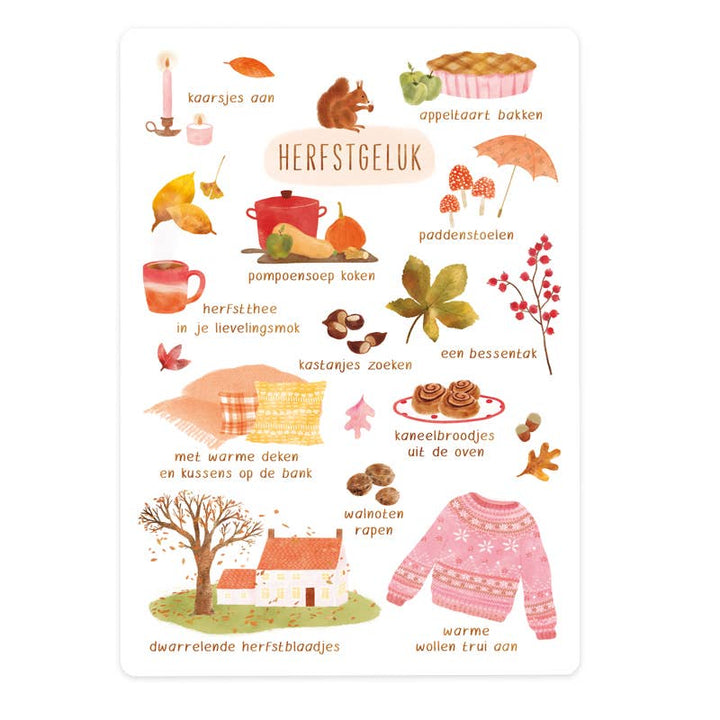 Kaart 'herfstgeluk' (Nederlandse tekst) | Kaart The Lemonbird