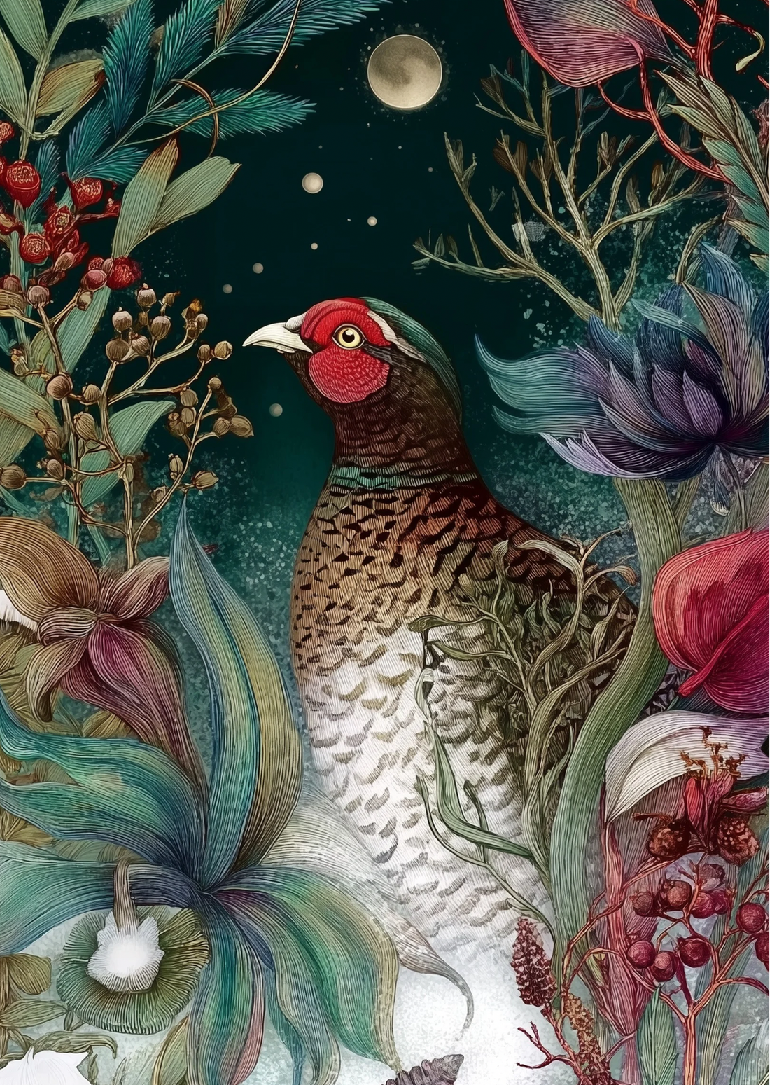 Christmas Woodlands: Fazant | Kaart Fripperies