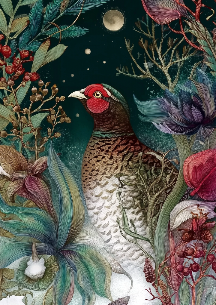 Christmas Woodlands: Fazant | Kaart Fripperies
