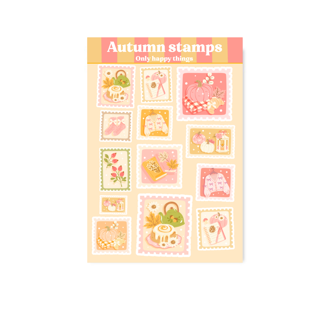Stickervel Herfststempels A6 | Stickervel Only Happy Things