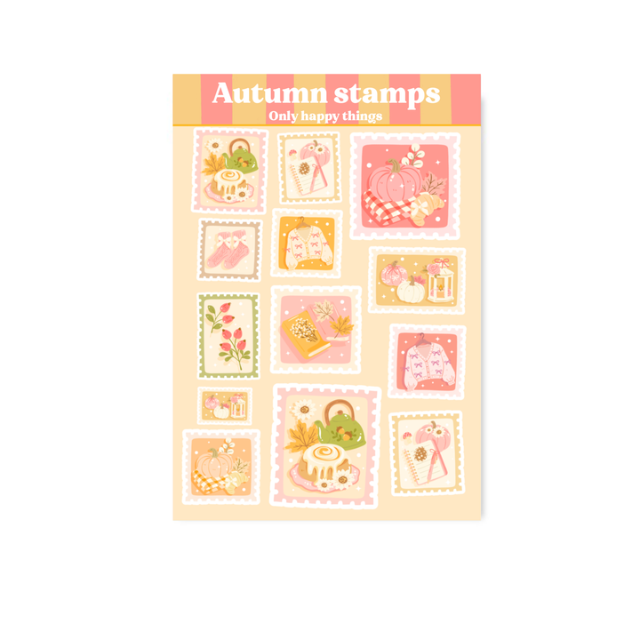 Stickervel Herfststempels A6 | Stickervel Only Happy Things
