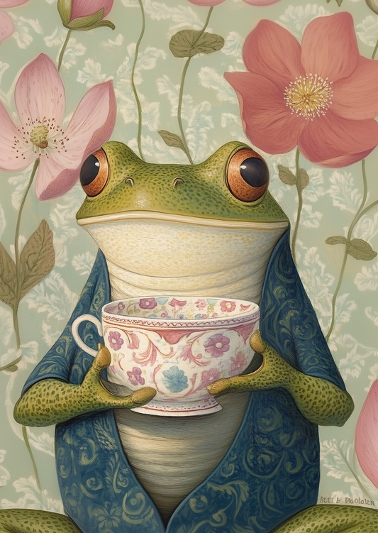 Animal Tea Time: Kikker | Kaart Fripperies