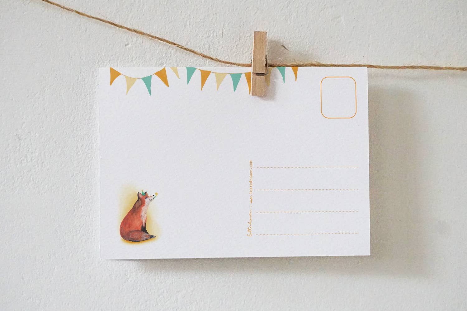 Kaart Vos met feetstmuts | Kaart Lotte Drouen