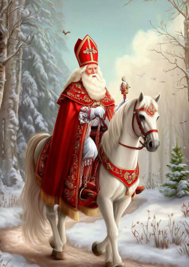 Sinterklaas in winterbos (2) | Kaart Fripperies