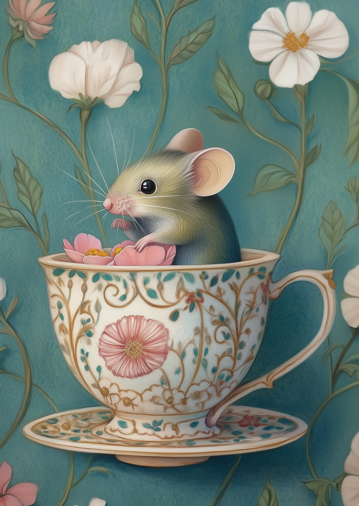 Animal Tea Time: Muis | Kaart Fripperies