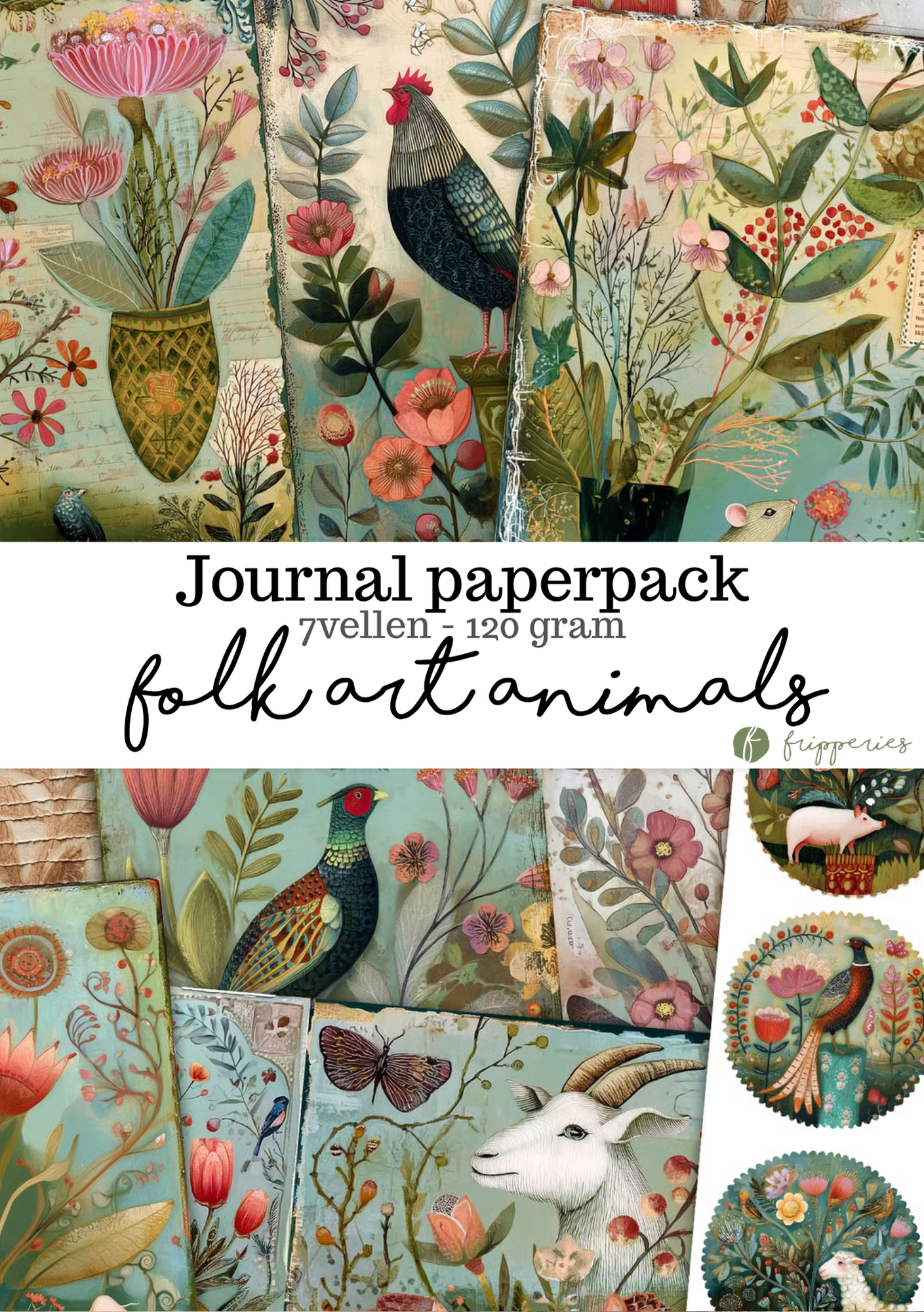 Folk Art Animals | Journal Paperpack Fripperies