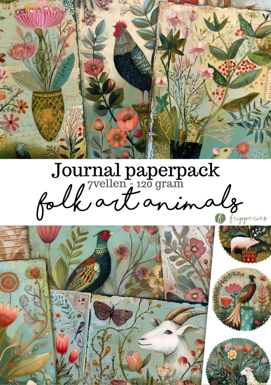 Folk Art Animals | Journal Paperpack Fripperies