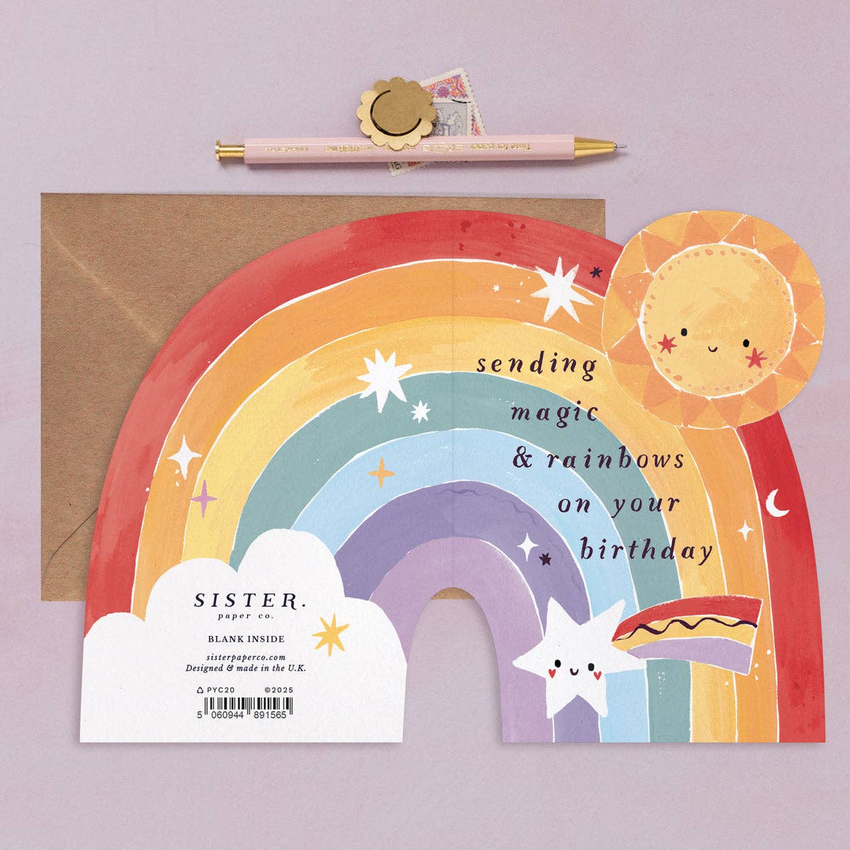 Kinderverjaardagskaart met regenboog
