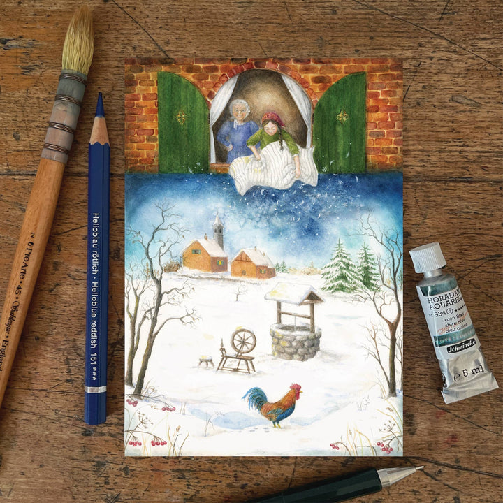 Moeder Holle | Kaart Mhairi Hellbrandt Illustration