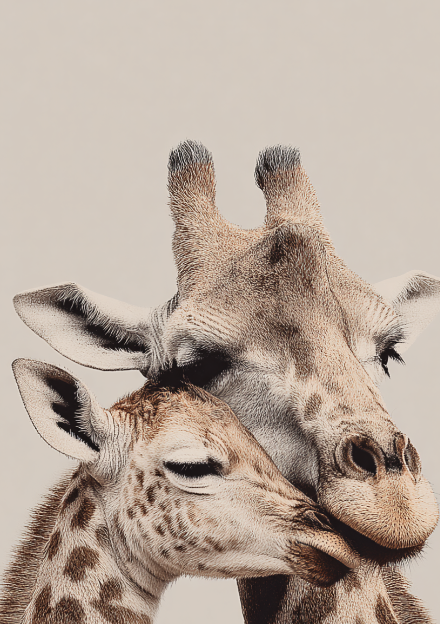 Side by side: Giraffes |  Cadeaukaart Fripperies