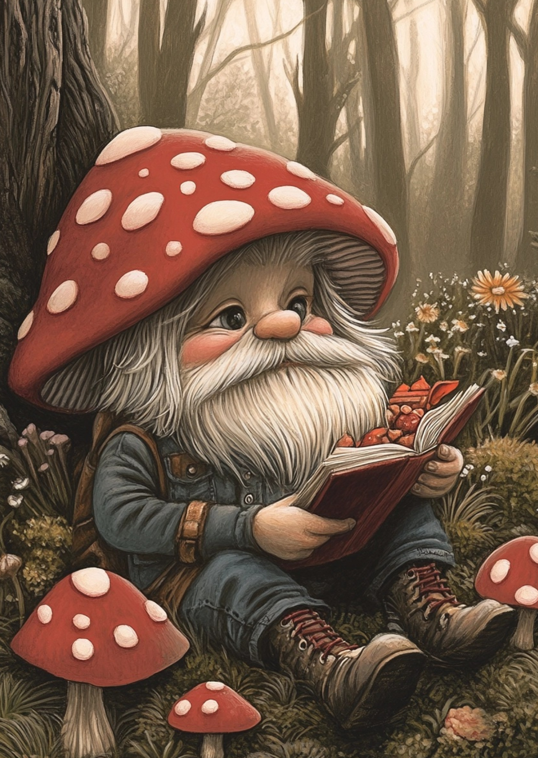 Whimsy Woodland: The Mushroom-Capped Reader | Kaart Fripperies