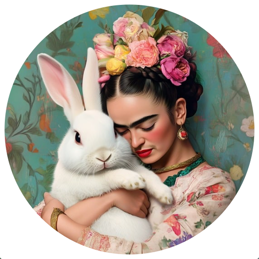 Frida Kahlo: Bunny | Sluitstickers 10st.