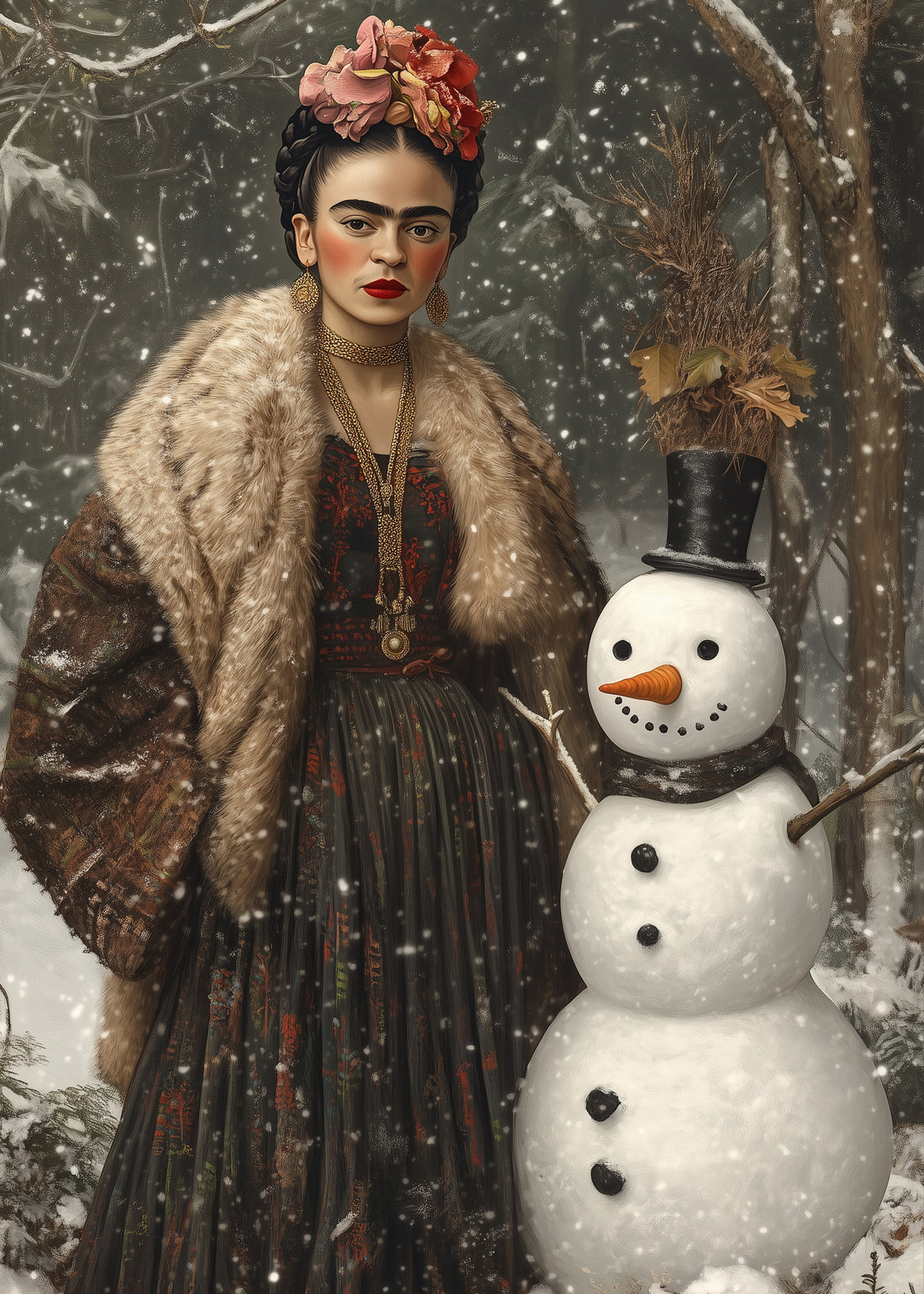 Frida Kahlo: Schneemann | Kartenfirlefanz