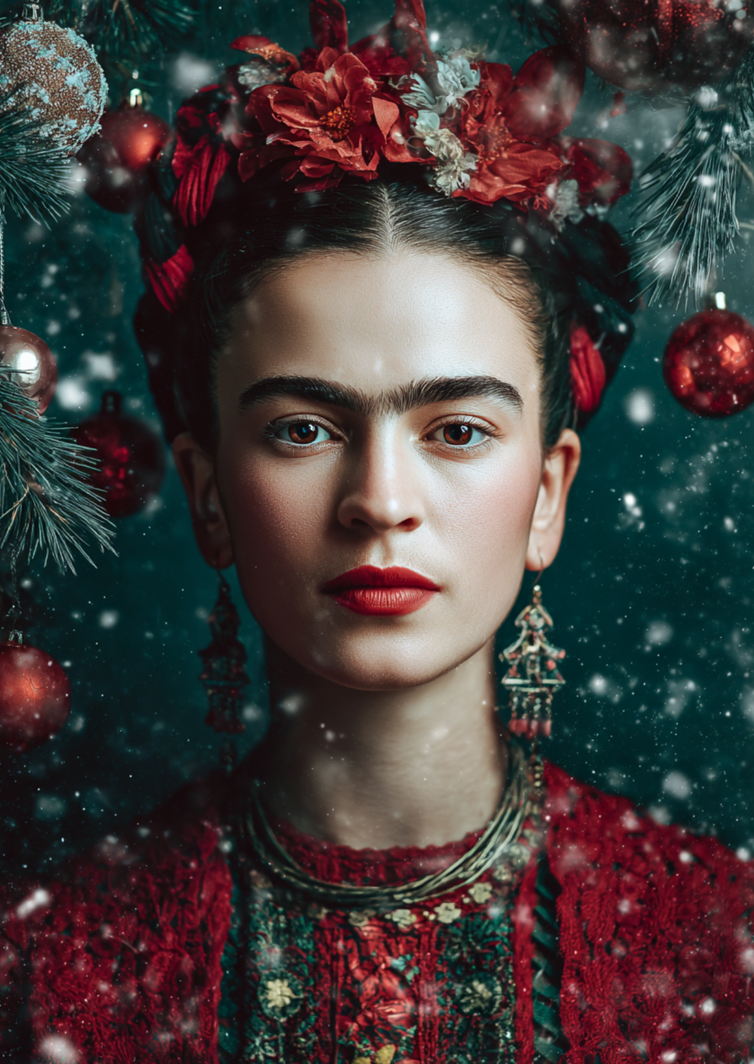 Frida Kahlo: Winter sparkle | Kaart Fripperies