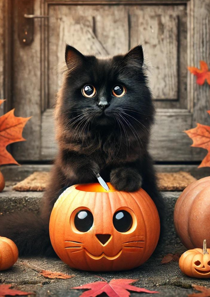 Black Cats: Pompoen | Kaart Fripperiest
