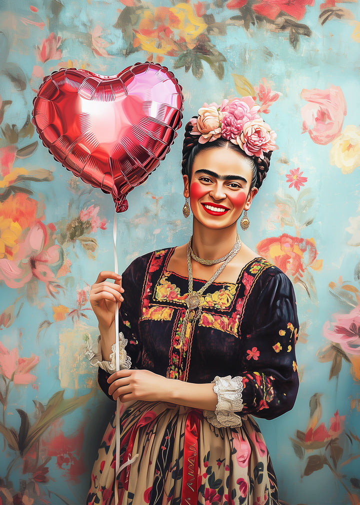 Frida Kahlo: Valentine Balloon | Kaart Fripperies