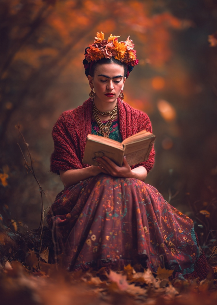 Frida Kahlo: Forest reading | Kaart Fripperies