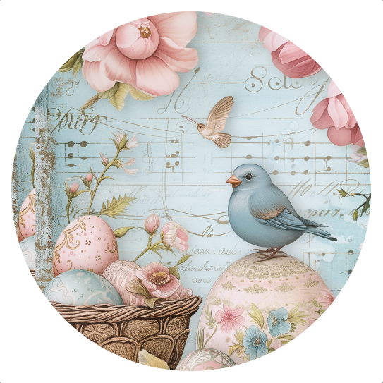 Bird on Easter Egg | Sluitstickers 10st.