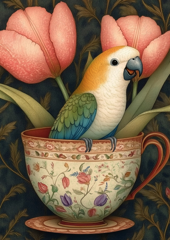 Animal Tea Time: Vogel | Kaart Fripperies