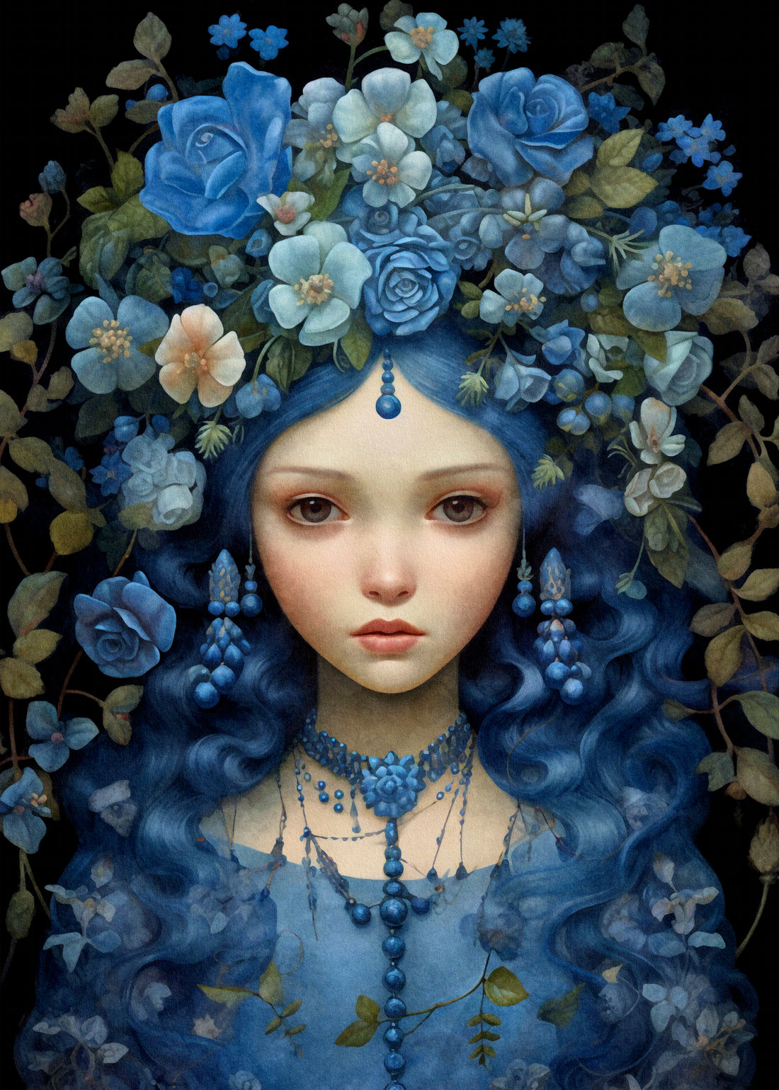 Flower Madonna's: Skyblue | Kaart Fripperies